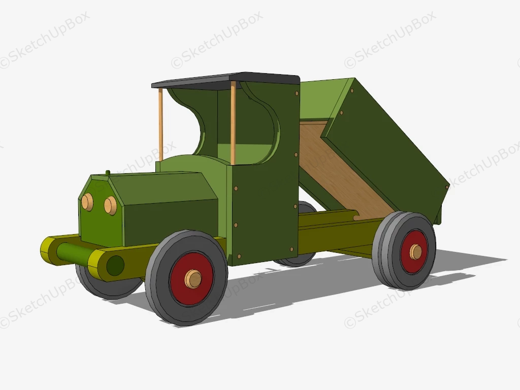 Wood Toy Dump Truck sketchup model preview - SketchupBox