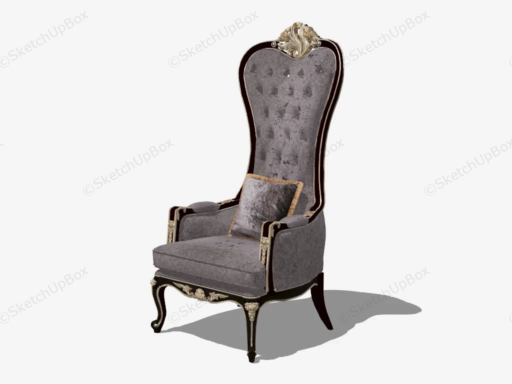 Victorian Wing Back Chair sketchup model preview - SketchupBox