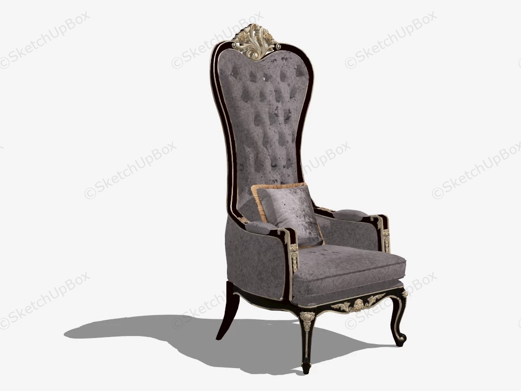 Victorian Wing Back Chair sketchup model preview - SketchupBox