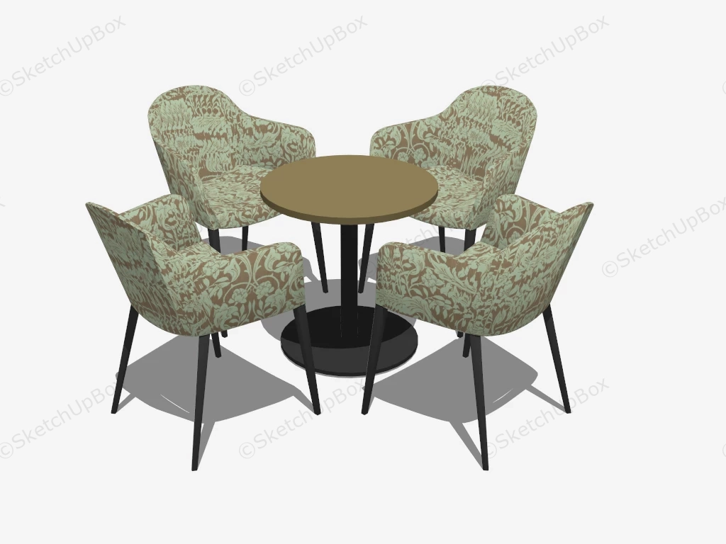 Casual Dining Table And Chairs sketchup model preview - SketchupBox