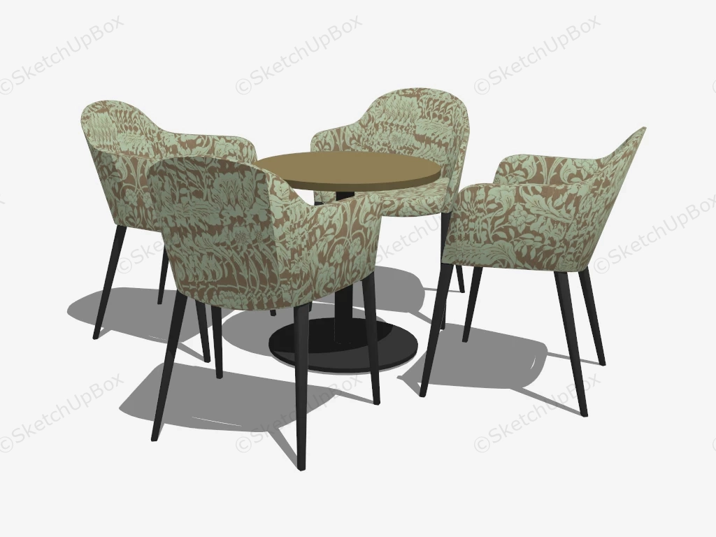 Casual Dining Table And Chairs sketchup model preview - SketchupBox