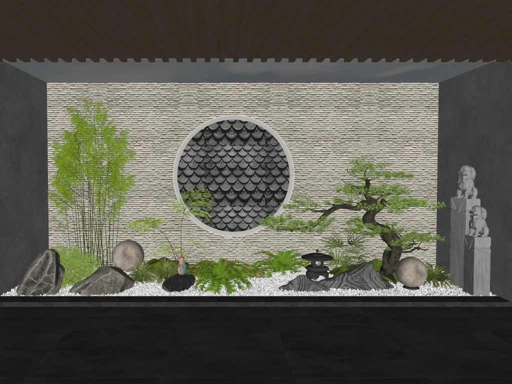 Indoor Zen Garden Idea sketchup model preview - SketchupBox