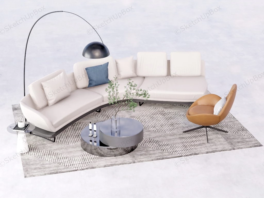 Modern Living Room Set sketchup model preview - SketchupBox