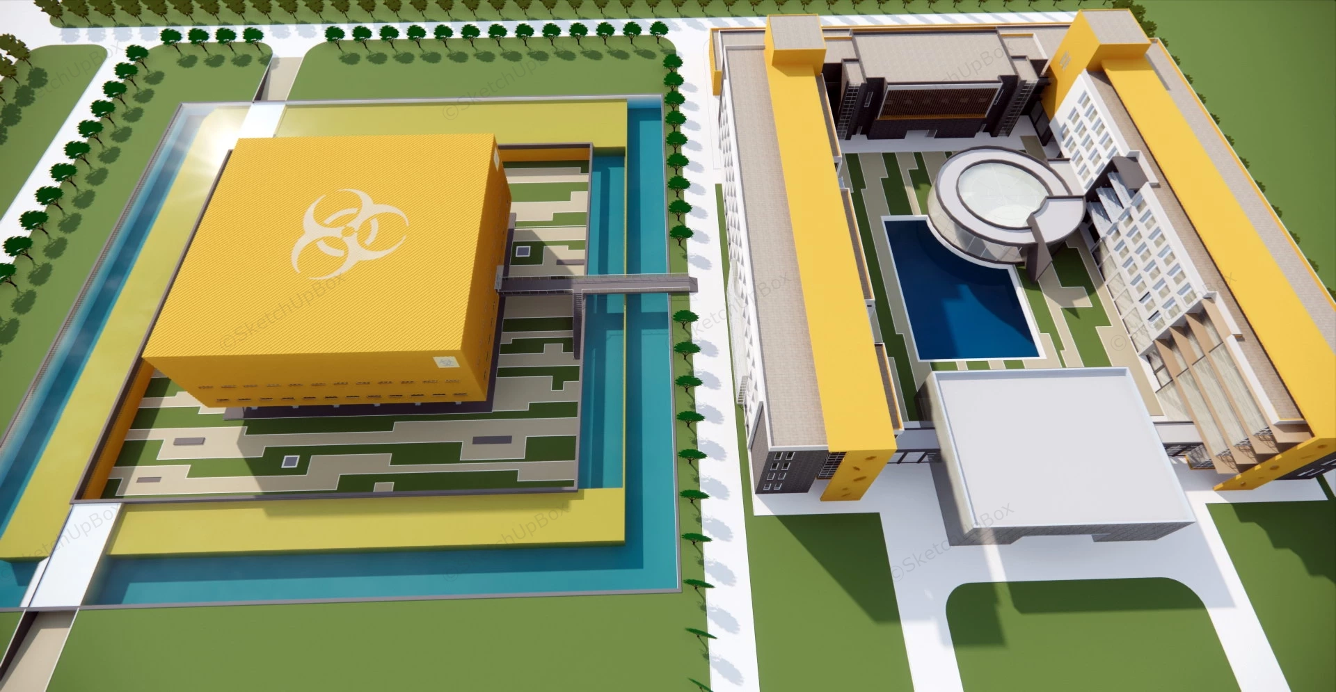 Biohazard Research Center sketchup model preview - SketchupBox