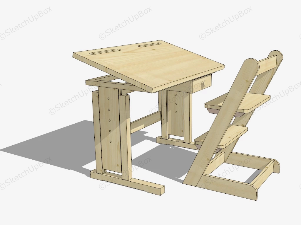 Kids Drawing Table And Chair sketchup model preview - SketchupBox