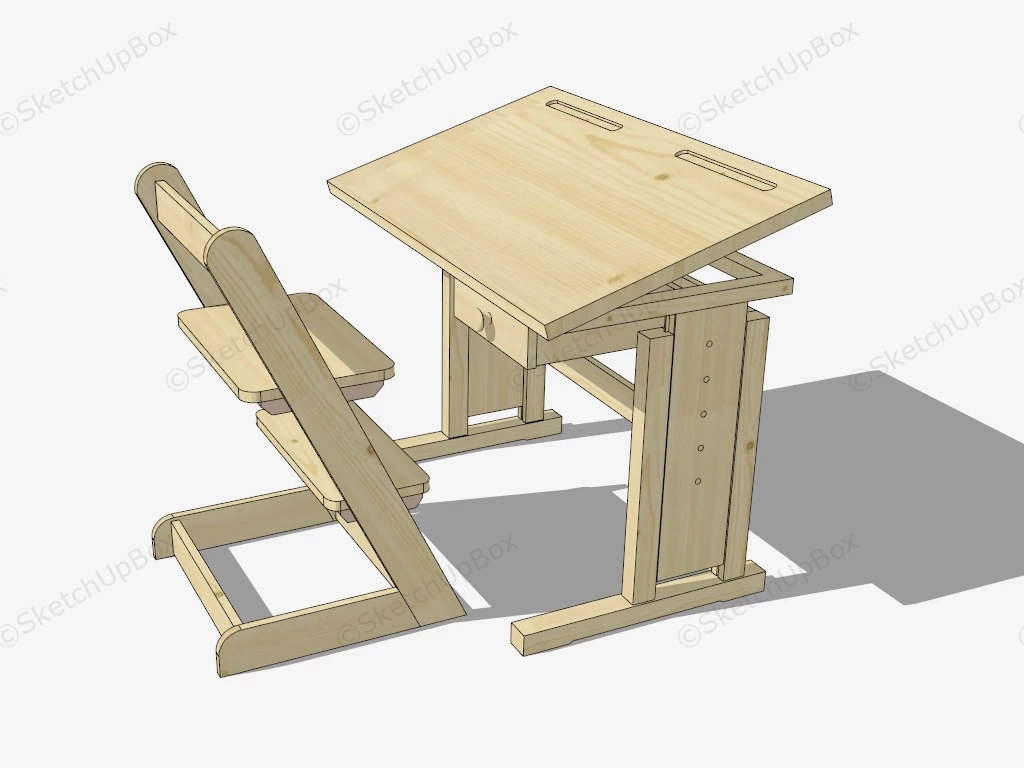 Kids Drawing Table And Chair sketchup model preview - SketchupBox