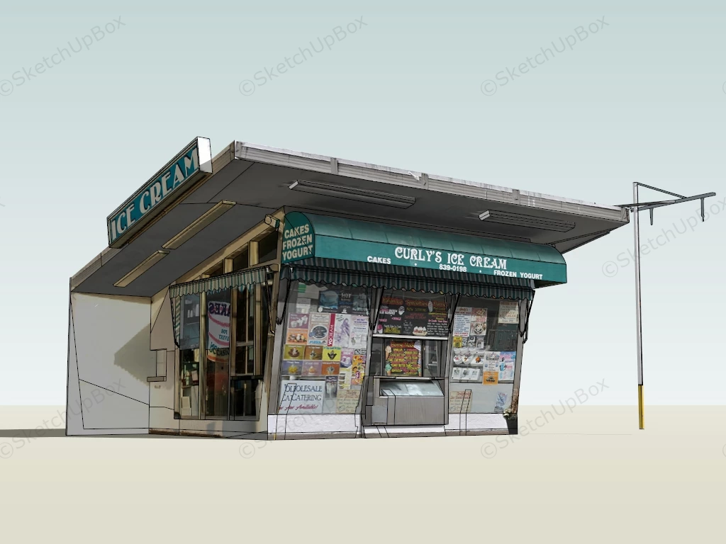 Traditional Ice Cream Kiosk sketchup model preview - SketchupBox