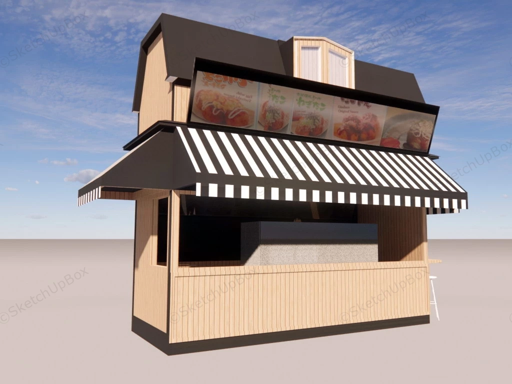 Outdoor Food Kiosk Design sketchup model preview - SketchupBox