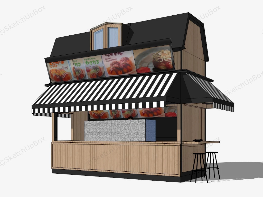 Outdoor Food Kiosk Design sketchup model preview - SketchupBox