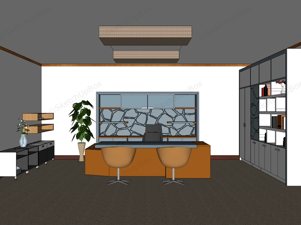 Modern Executive Office Ideas sketchup model preview - SketchupBox