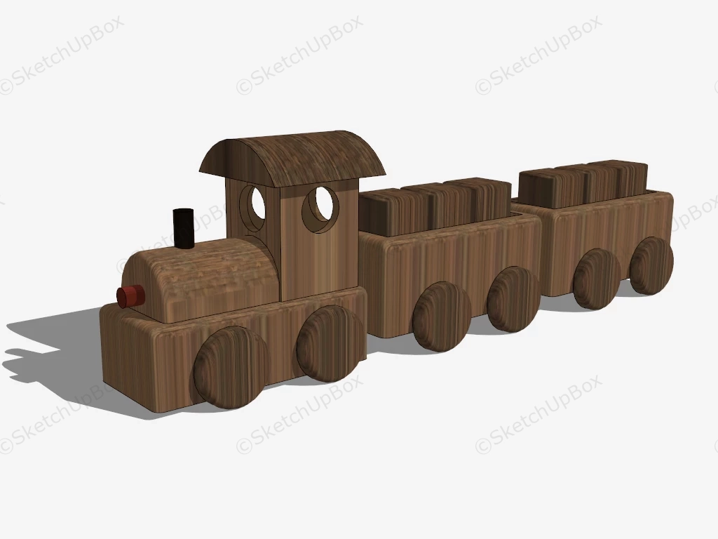 Wood Toy Train sketchup model preview - SketchupBox