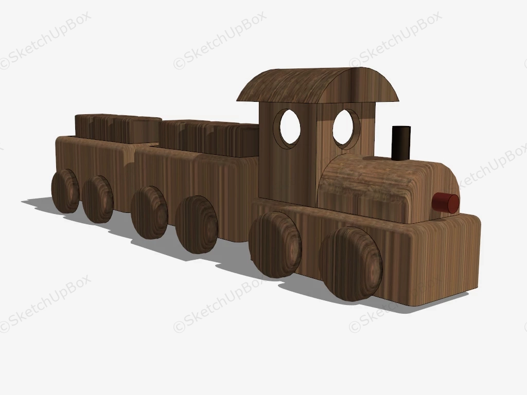 Wood Toy Train sketchup model preview - SketchupBox