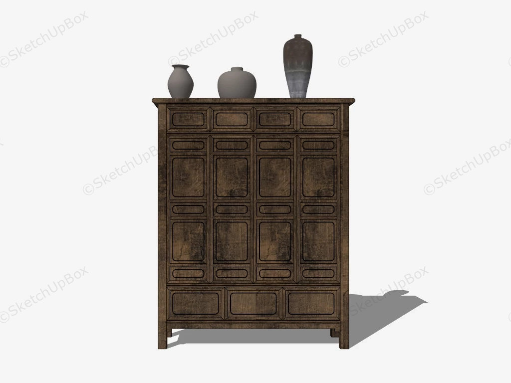 Vintage Dresser sketchup model preview - SketchupBox