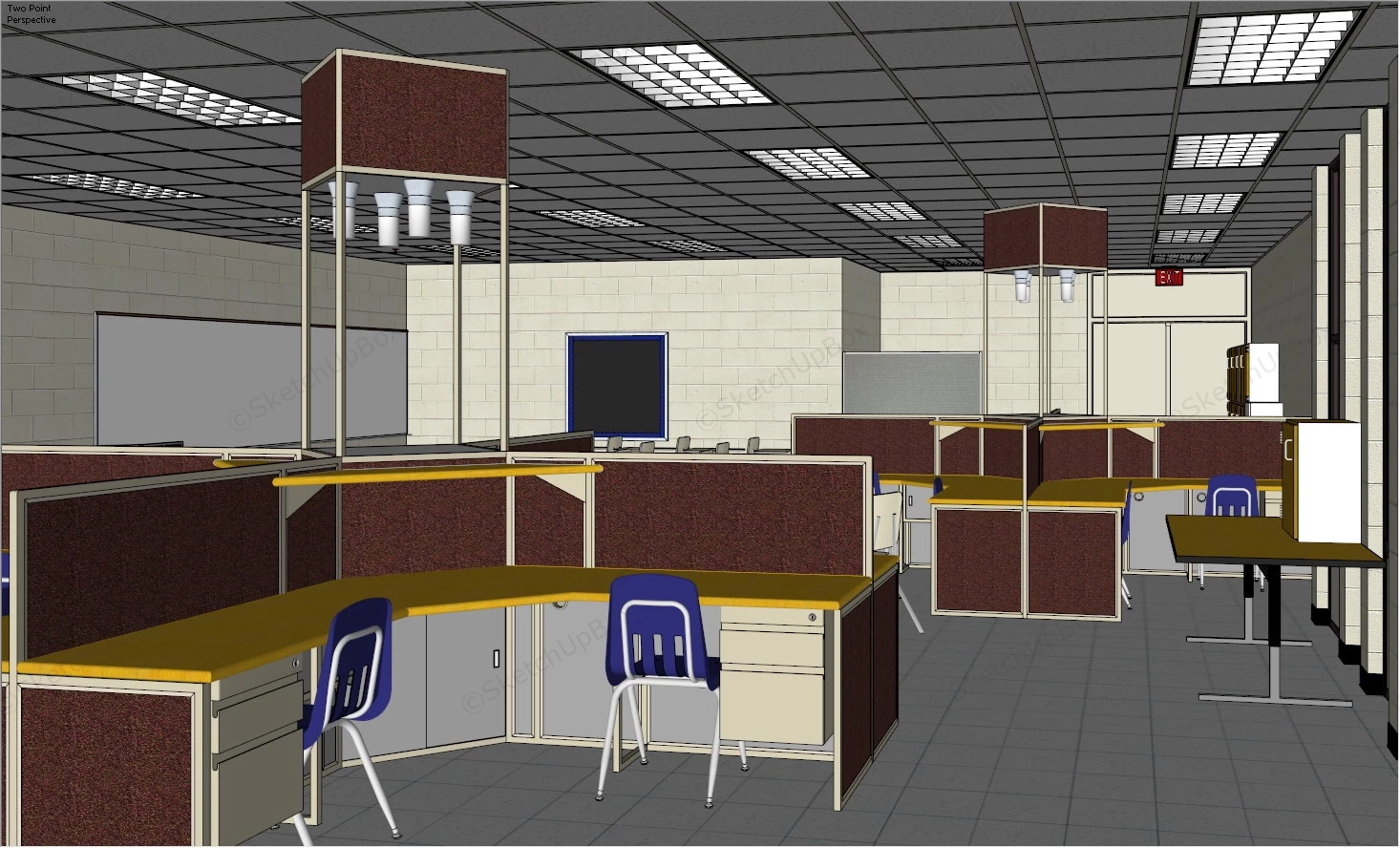 School Science Laboratory sketchup model preview - SketchupBox