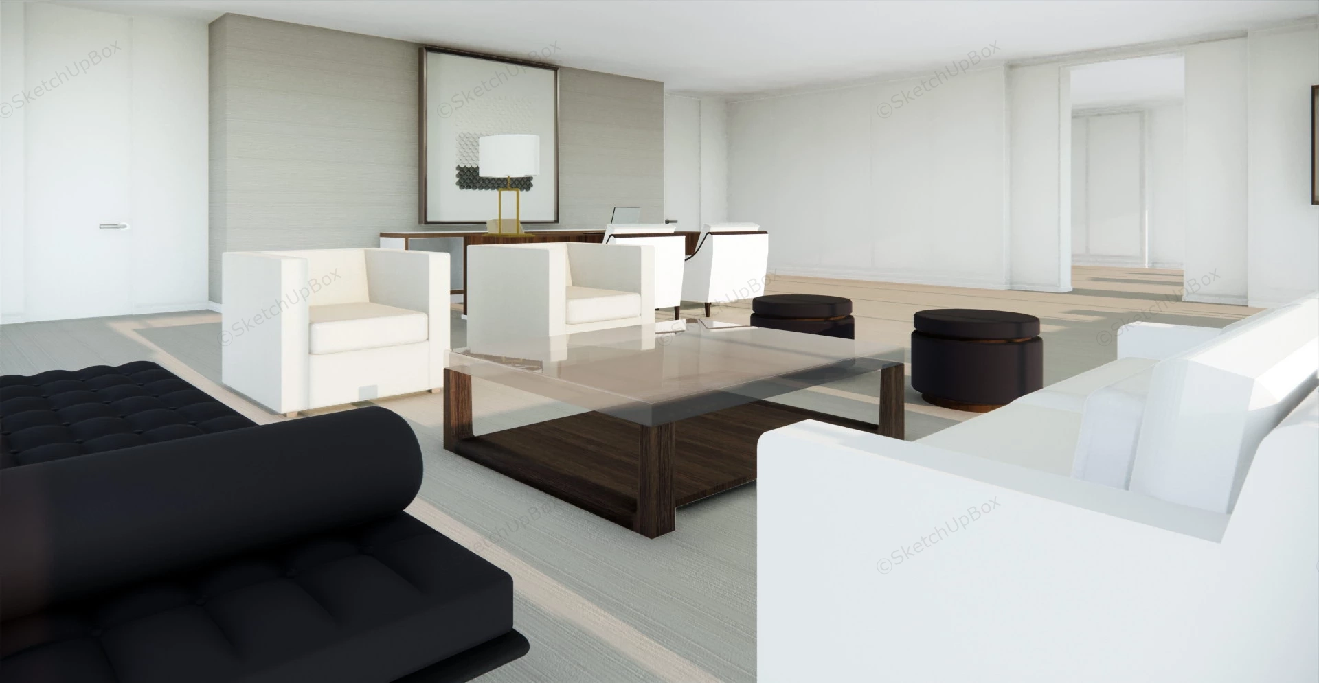 Modern Office Reception Room sketchup model preview - SketchupBox