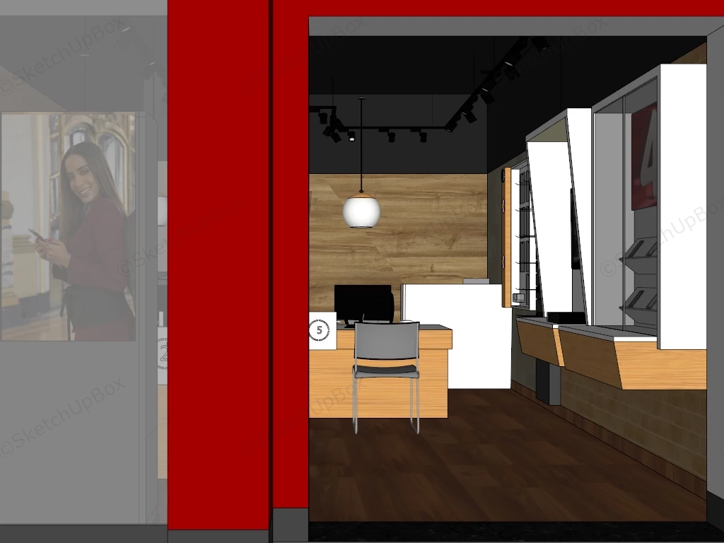 Small Mobile Phone Store Design sketchup model preview - SketchupBox