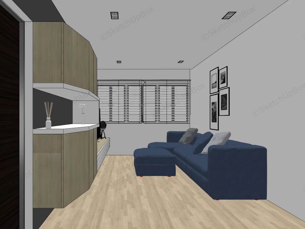 Small Apartment Living Room Idea sketchup model preview - SketchupBox