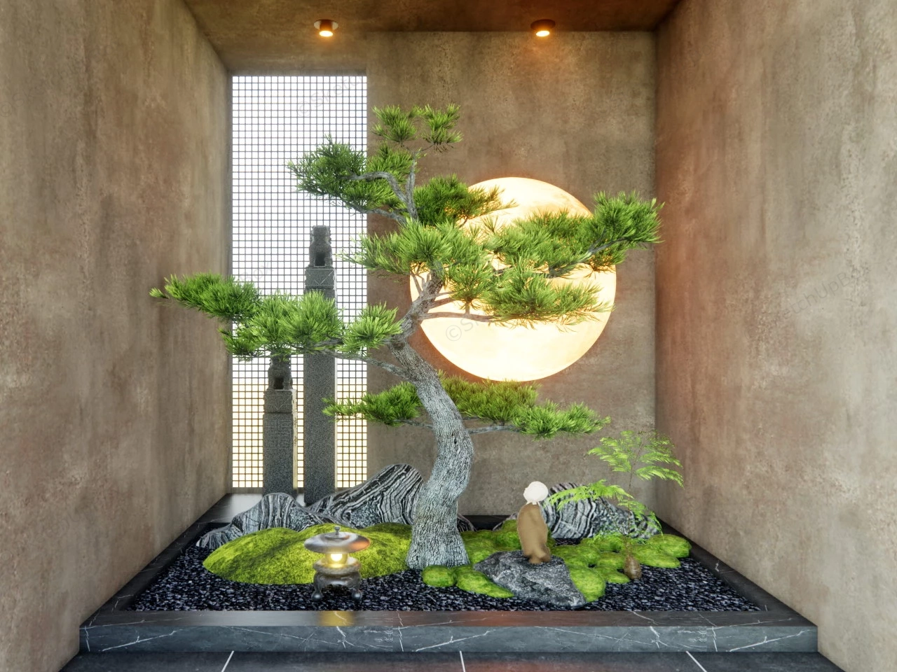 Beautiful Zen Garden Design Ideas sketchup model preview - SketchupBox