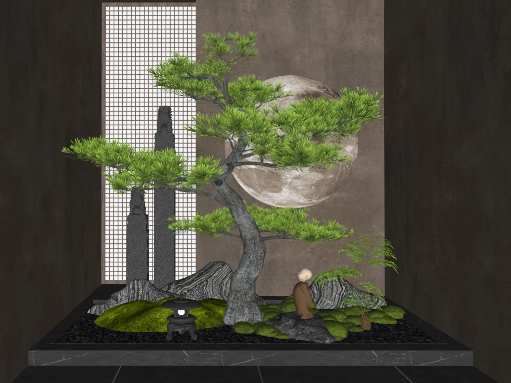 Beautiful Zen Garden Design Ideas sketchup model preview - SketchupBox