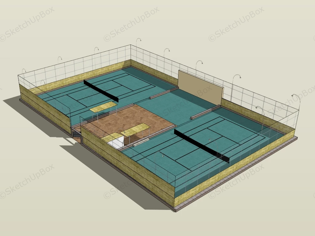 Outdoor Tennis Courts sketchup model preview - SketchupBox