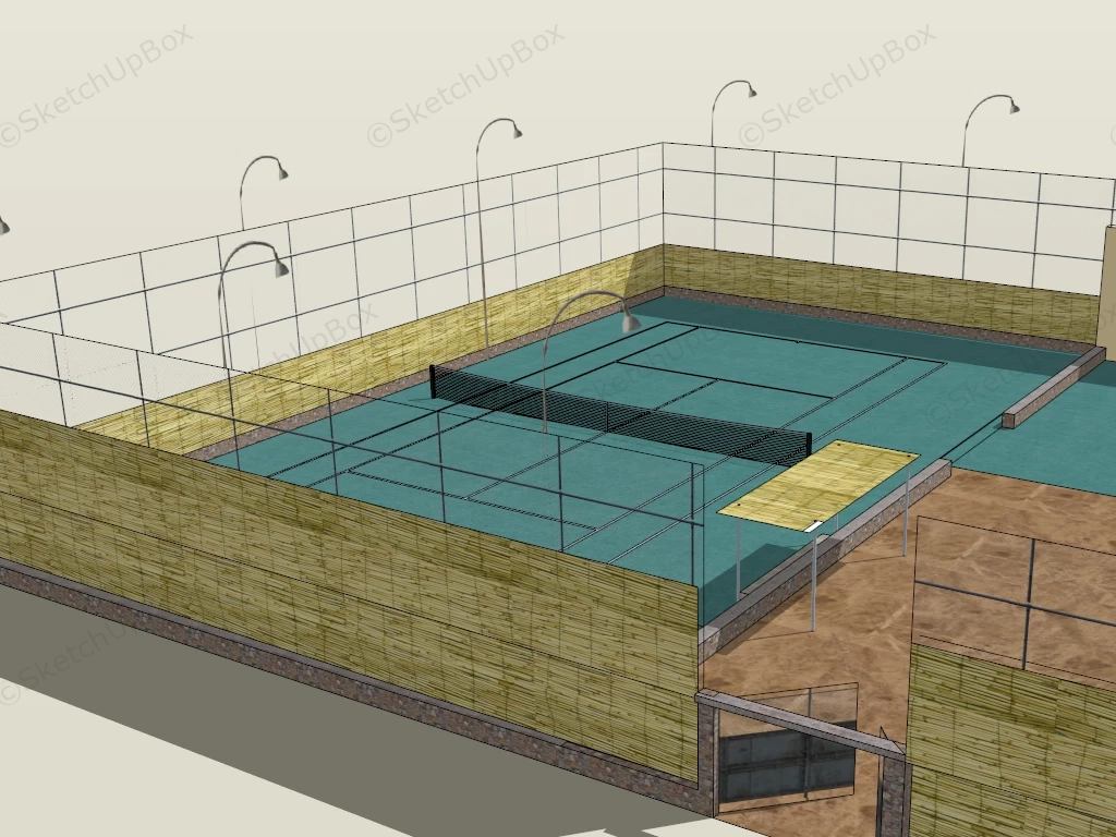 Outdoor Tennis Courts sketchup model preview - SketchupBox