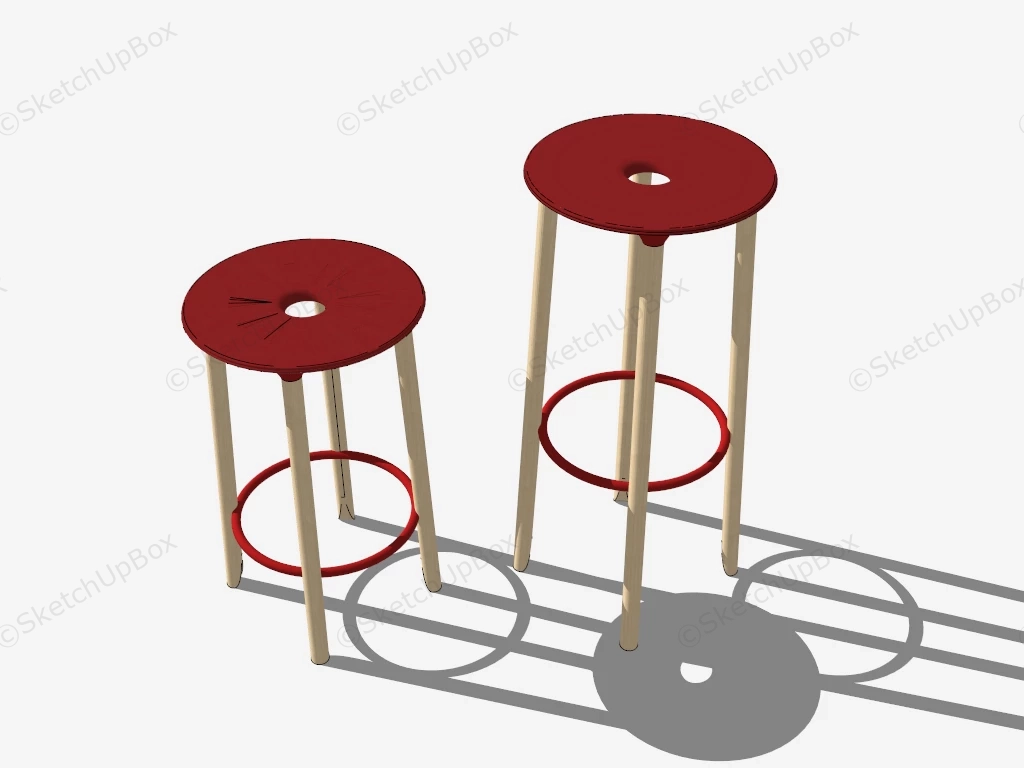 Round Stool Set sketchup model preview - SketchupBox