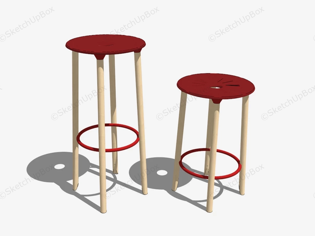 Round Stool Set sketchup model preview - SketchupBox