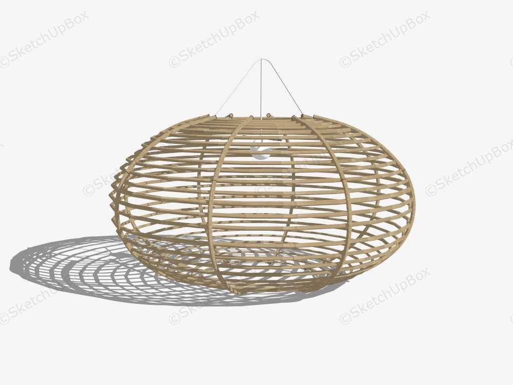 Rattan Globe Pendant Light sketchup model preview - SketchupBox