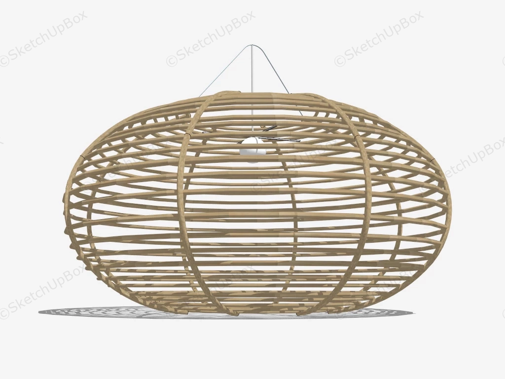 Rattan Globe Pendant Light sketchup model preview - SketchupBox