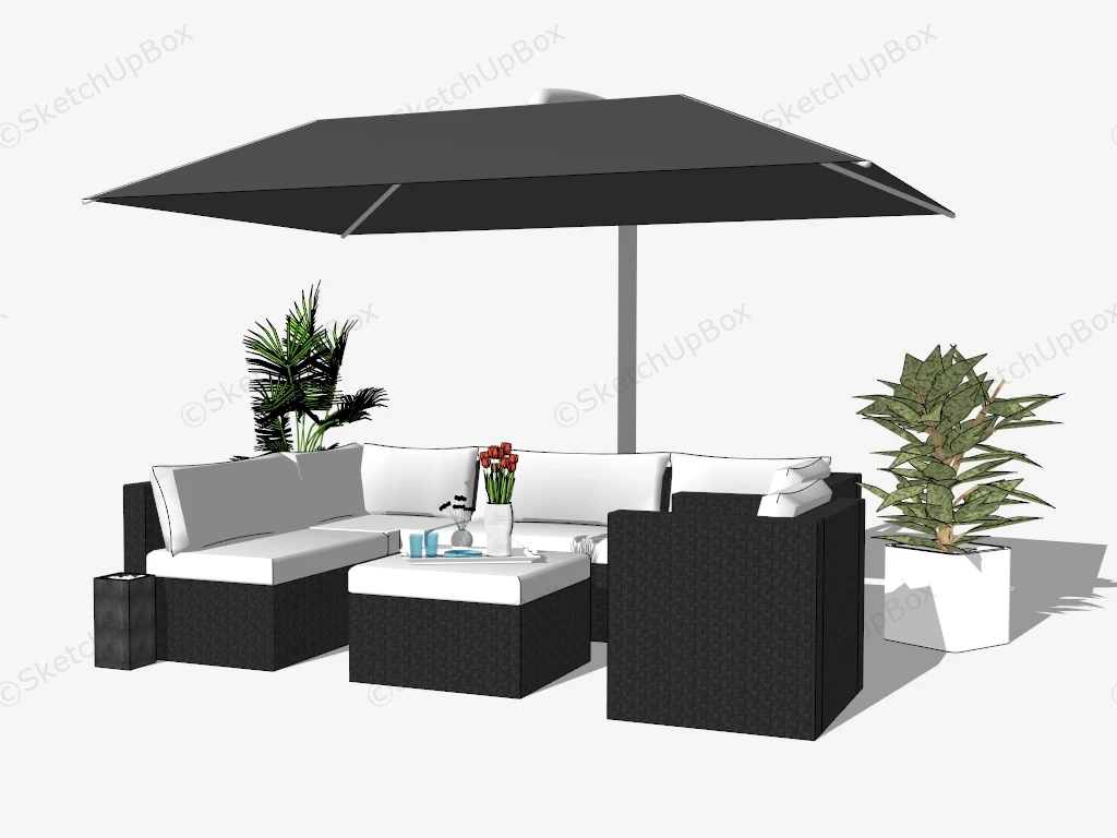 Outdoor Conversation Patio Set sketchup model preview - SketchupBox