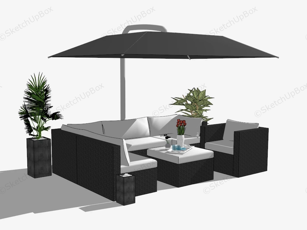 Outdoor Conversation Patio Set sketchup model preview - SketchupBox