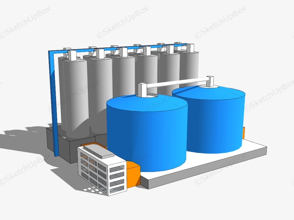 Industrial Storage Tanks sketchup model preview - SketchupBox