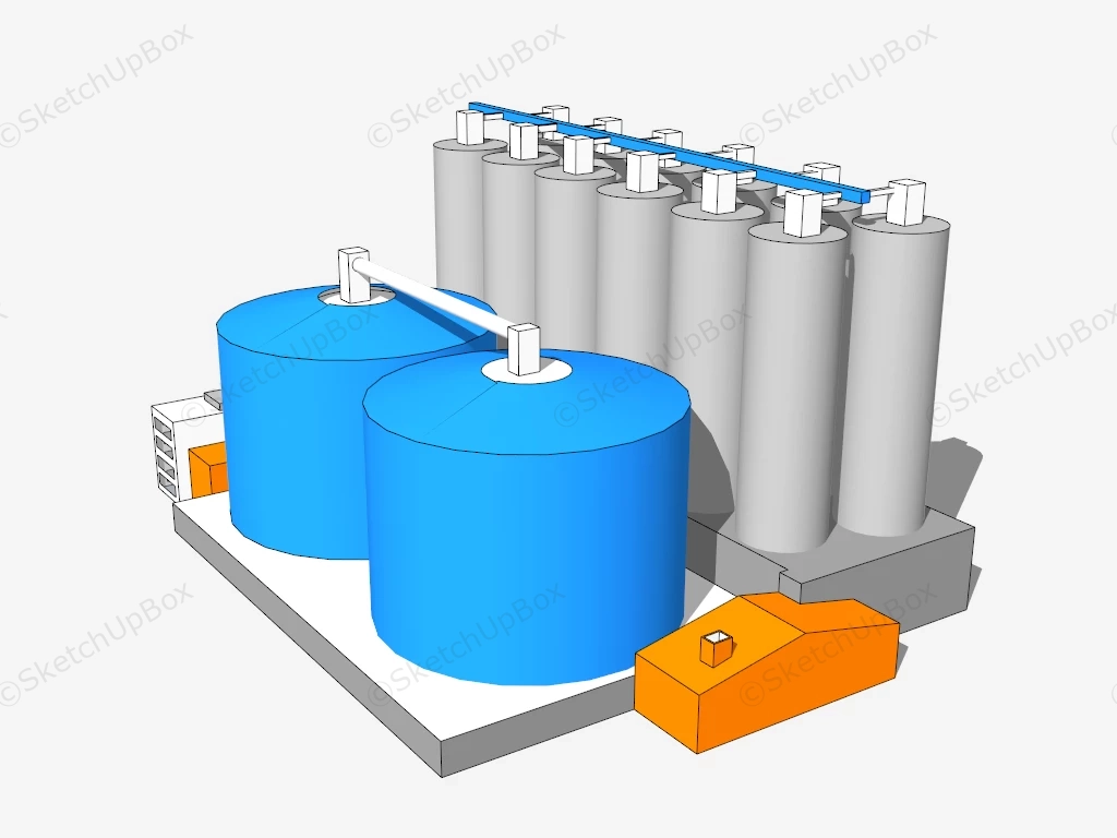 Industrial Storage Tanks sketchup model preview - SketchupBox