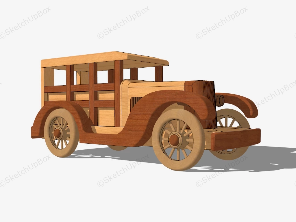 Wooden Toy Vintage Car sketchup model preview - SketchupBox