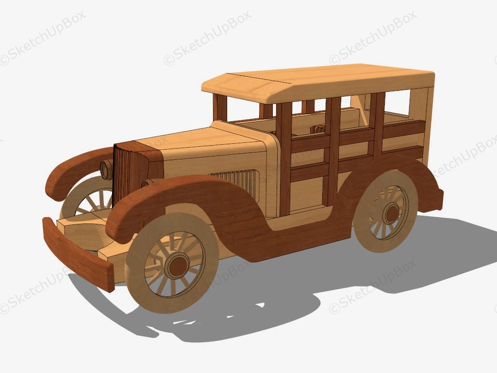 Wooden Toy Vintage Car sketchup model preview - SketchupBox