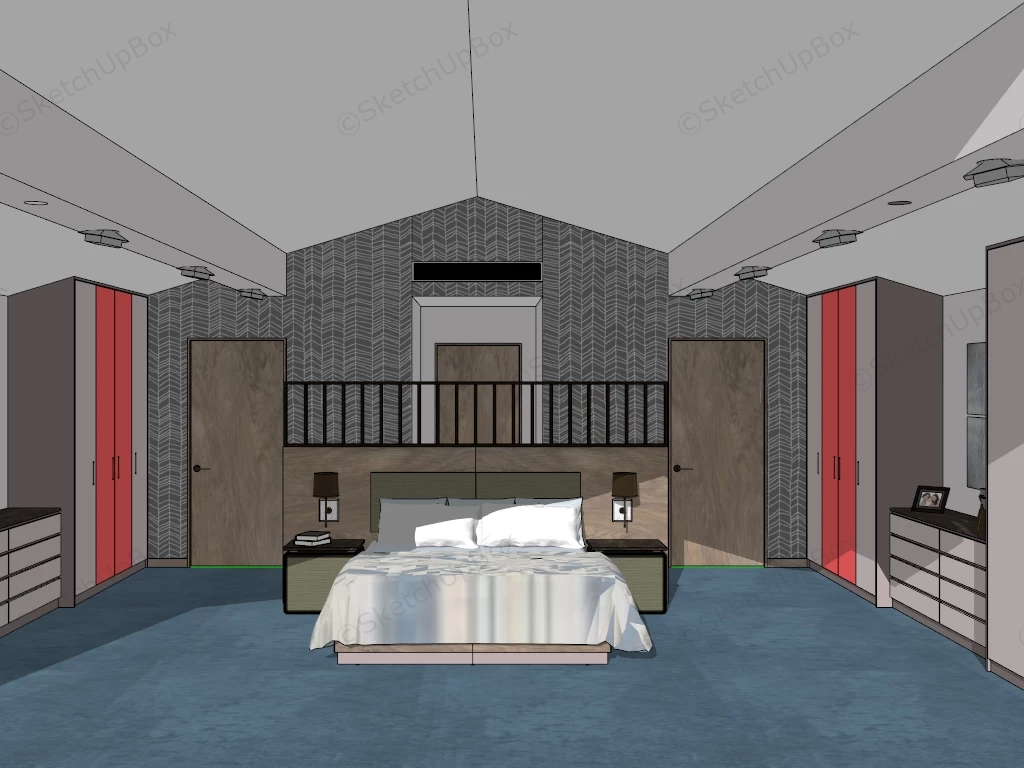 Vintage Master Bedroom Ideas sketchup model preview - SketchupBox