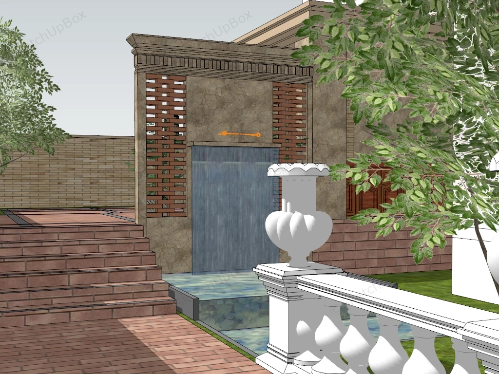 Front Yard And Backyard Landscaping Ideas sketchup model preview - SketchupBox