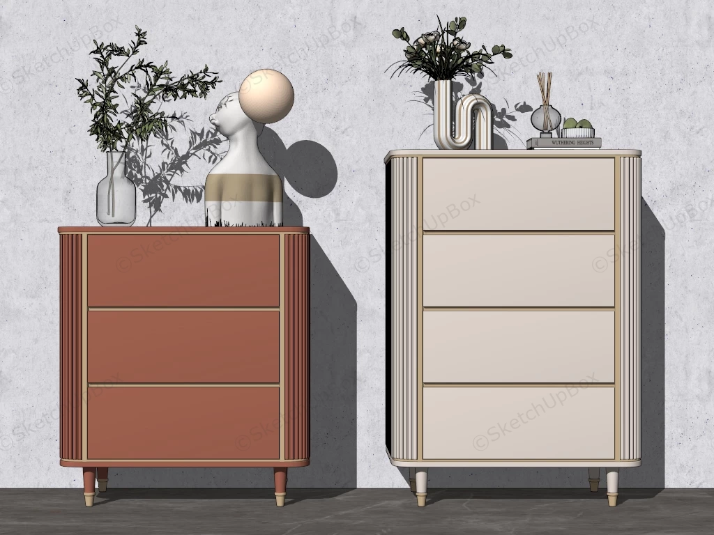 Modern Luxury Chest Of Drawers sketchup model preview - SketchupBox