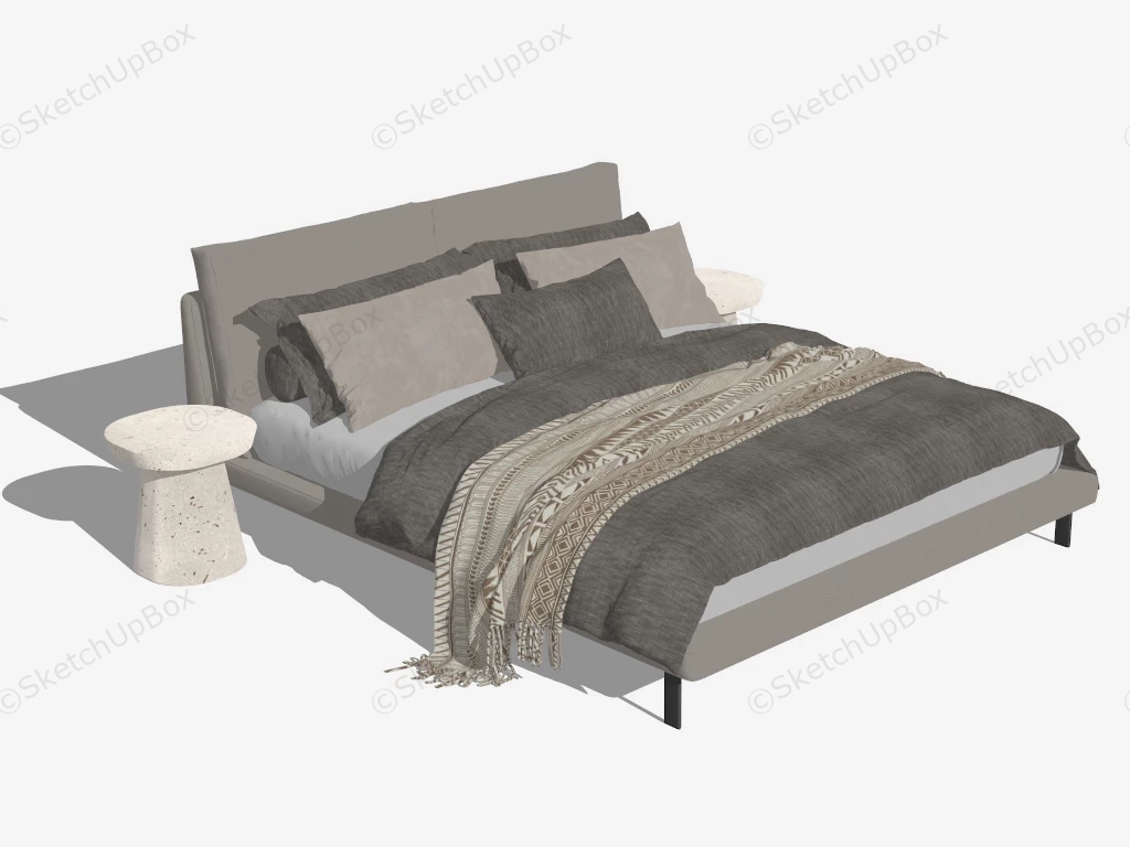 Modern Platform Bed sketchup model preview - SketchupBox