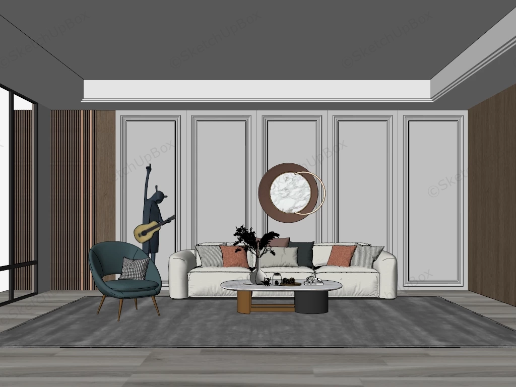 Casual Living Room Ideas sketchup model preview - SketchupBox