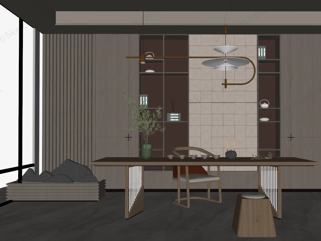 Tea Room Interior sketchup model preview - SketchupBox