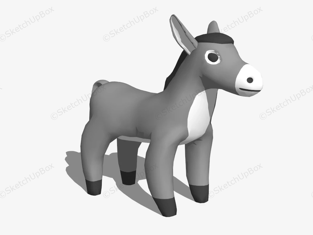 Stuffed Donkey Toy sketchup model preview - SketchupBox