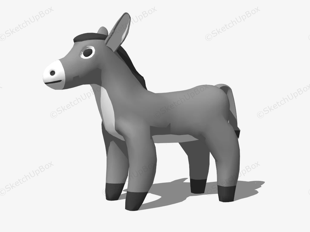 Stuffed Donkey Toy sketchup model preview - SketchupBox