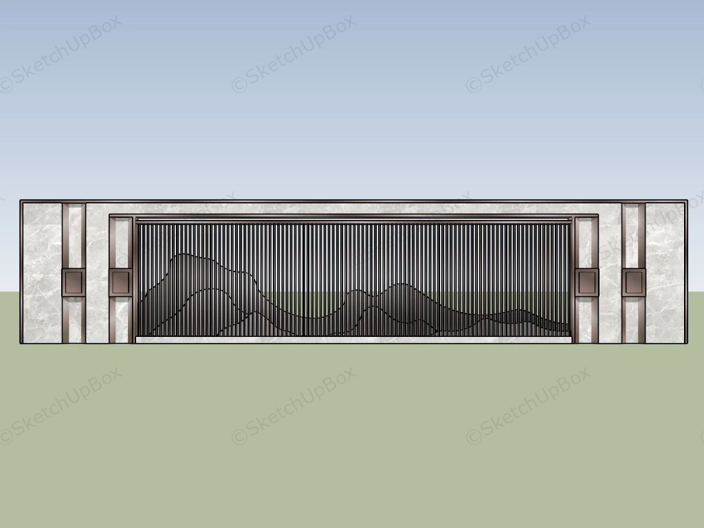 Outdoor Feature Wall sketchup model preview - SketchupBox