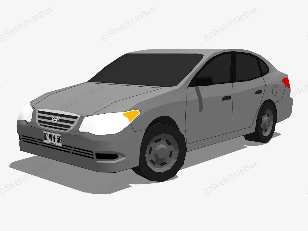 Hyundai Elantra sketchup model preview - SketchupBox