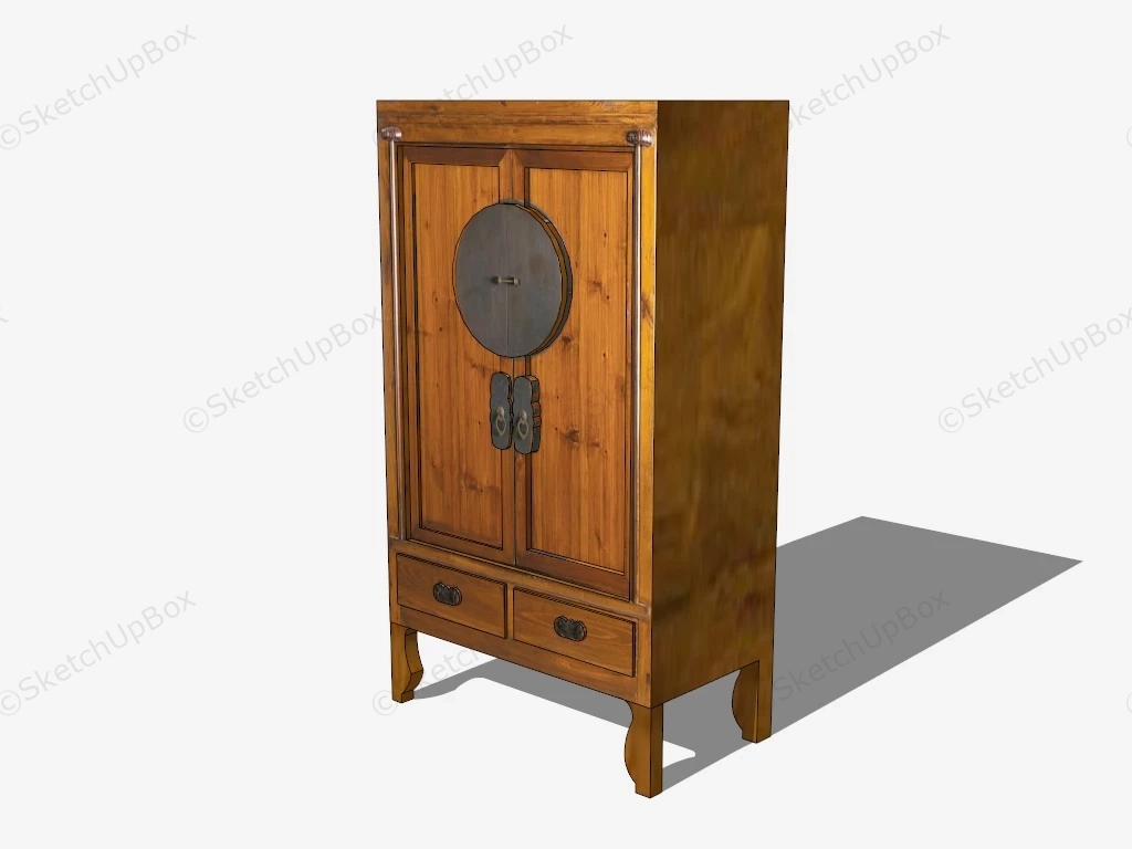 Vintage Armoire Wardrobe sketchup model preview - SketchupBox