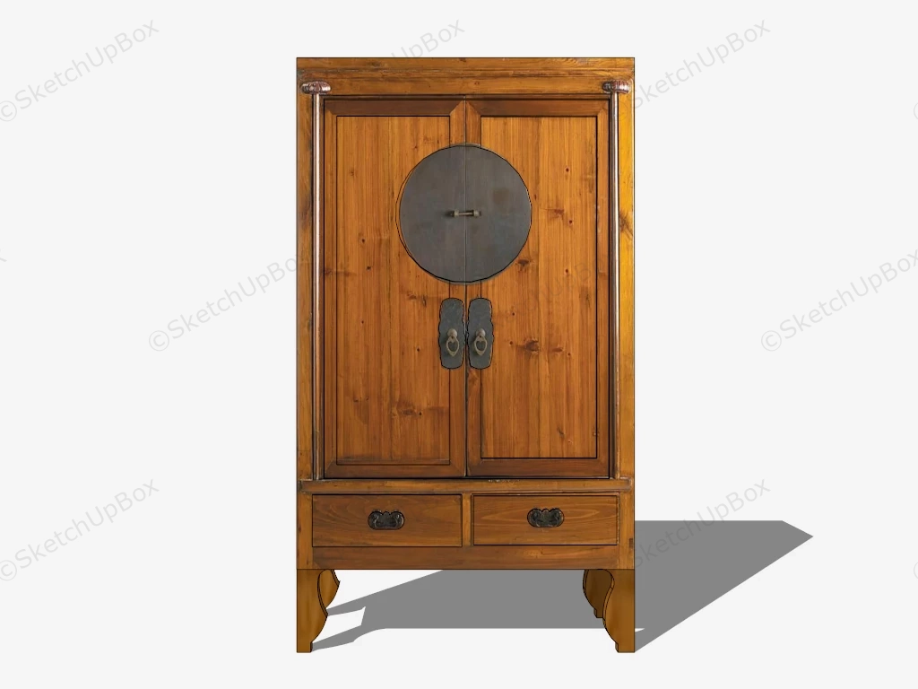 Vintage Armoire Wardrobe sketchup model preview - SketchupBox