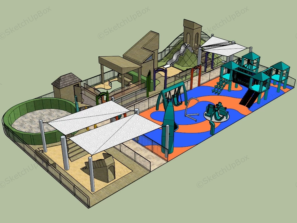 Outdoor Creative Playground sketchup model preview - SketchupBox