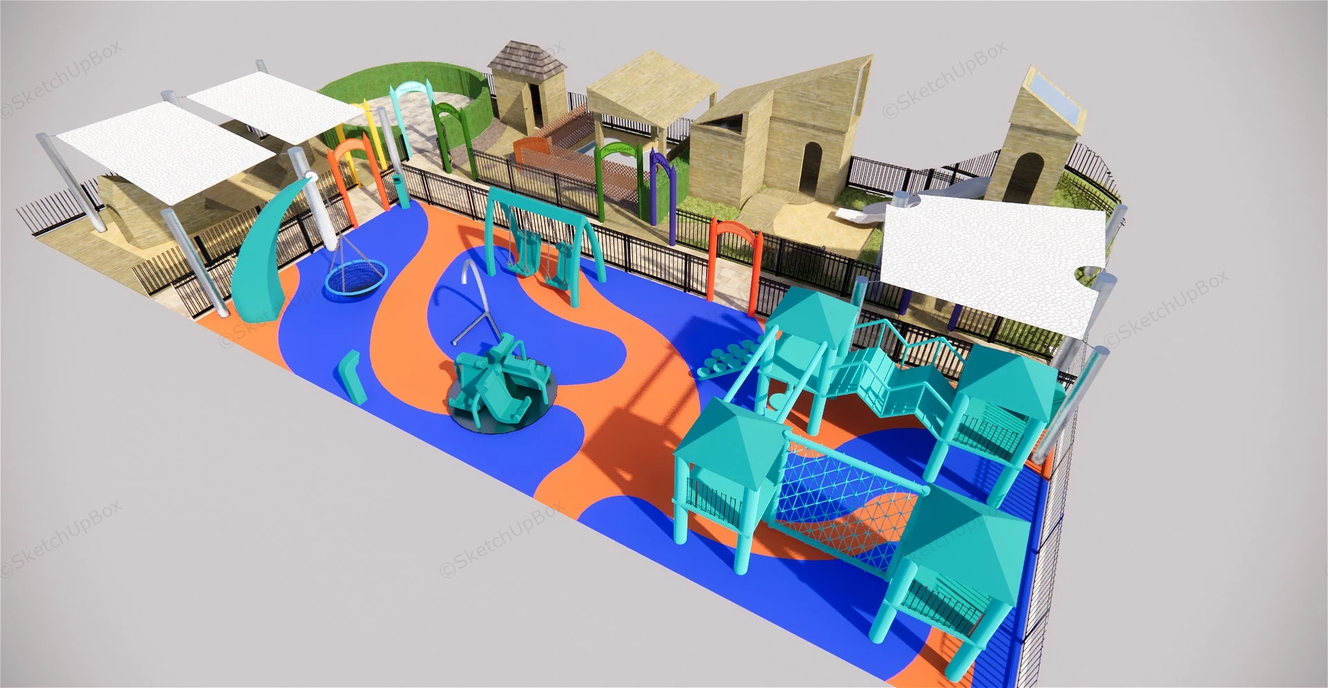 Outdoor Creative Playground sketchup model preview - SketchupBox