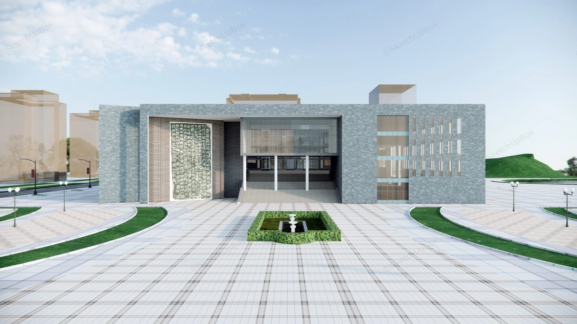 Library Of Ocean University sketchup model preview - SketchupBox